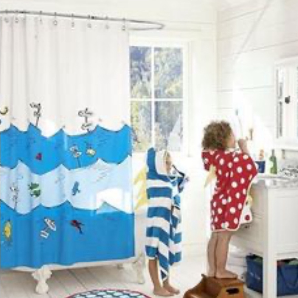 Pottery Barn Kids Dr Suess shower curtain